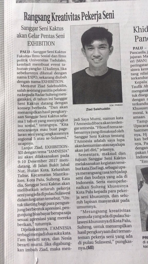 SSKaktus's tweet photo. Sudah baca koran radar sulteng hari ini? https://t.co/AYWR6Ijm69