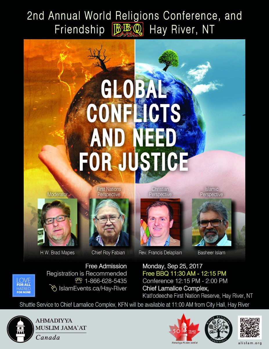 WRC_nwt's tweet photo. Great coverage of 2nd Annual World Religions Conference &amp; BBQ at @TownofHayRiver by @pcbickford in @HayRiverHub #Katlodeeche #KFN #Ahmadiyya https://t.co/WI7B34E17X