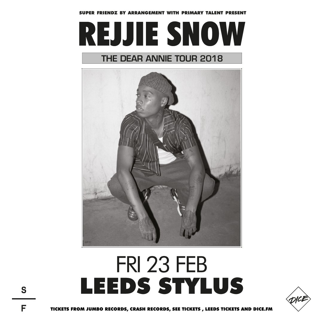 Super Friendz (@superfriendzlds) on Twitter photo Tickets for @rejjiesnow at <a href="/LeedsUniUnion/">Leeds University Union</a> are on general sale now! Head to <a href="/dicefm/">DICE</a>, <a href="/Crash_Records/">Crash Records</a> , <a href="/JumboRecords/">Jumbo Records</a> or <a href="/seetickets/">See Tickets</a> to get yours! 🔥🔥🔥 Tickets for @rejjiesnow at <a href="/LeedsUniUnion/">Leeds University Union</a> are on general sale now! Head to <a href="/dicefm/">DICE</a>, <a href="/Crash_Records/">Crash Records</a> , <a href="/JumboRecords/">Jumbo Records</a> or <a href="/seetickets/">See Tickets</a> to get yours! 🔥🔥🔥
