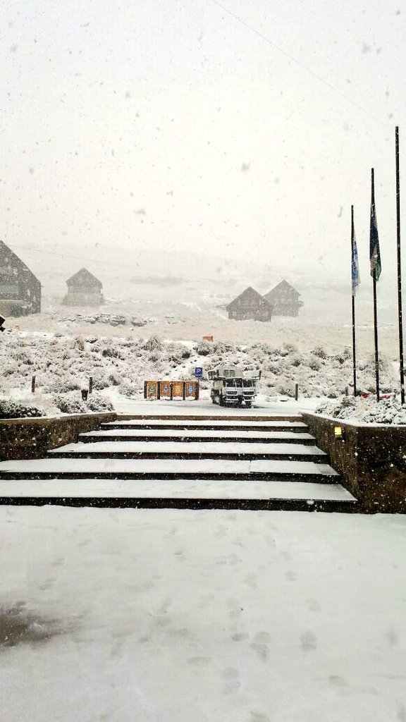 A snowy morning here at 3 222m. #Afriski #Snow #Lesotho afriski.net
