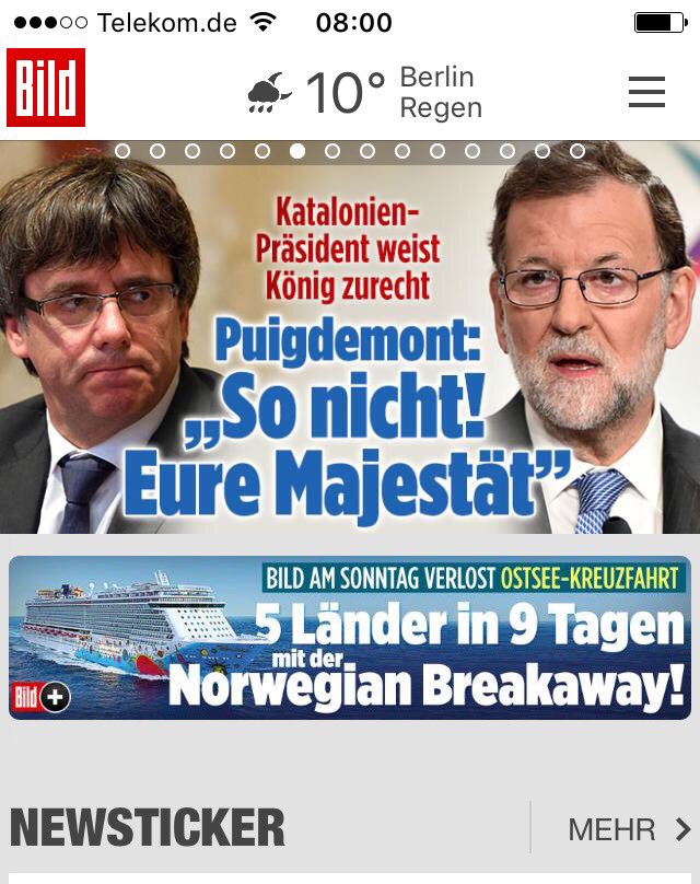 Verrücktes Spanien! Rajoy jetzt König! Exklusiv in BILD. #katalonien #adiosfelipe