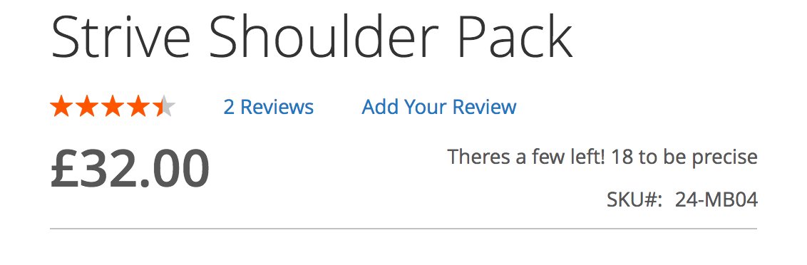 Show live stock levels to customers with definable message wrapping on product page ow.ly/992P30fEAiL Live Stock Notifications for M2!