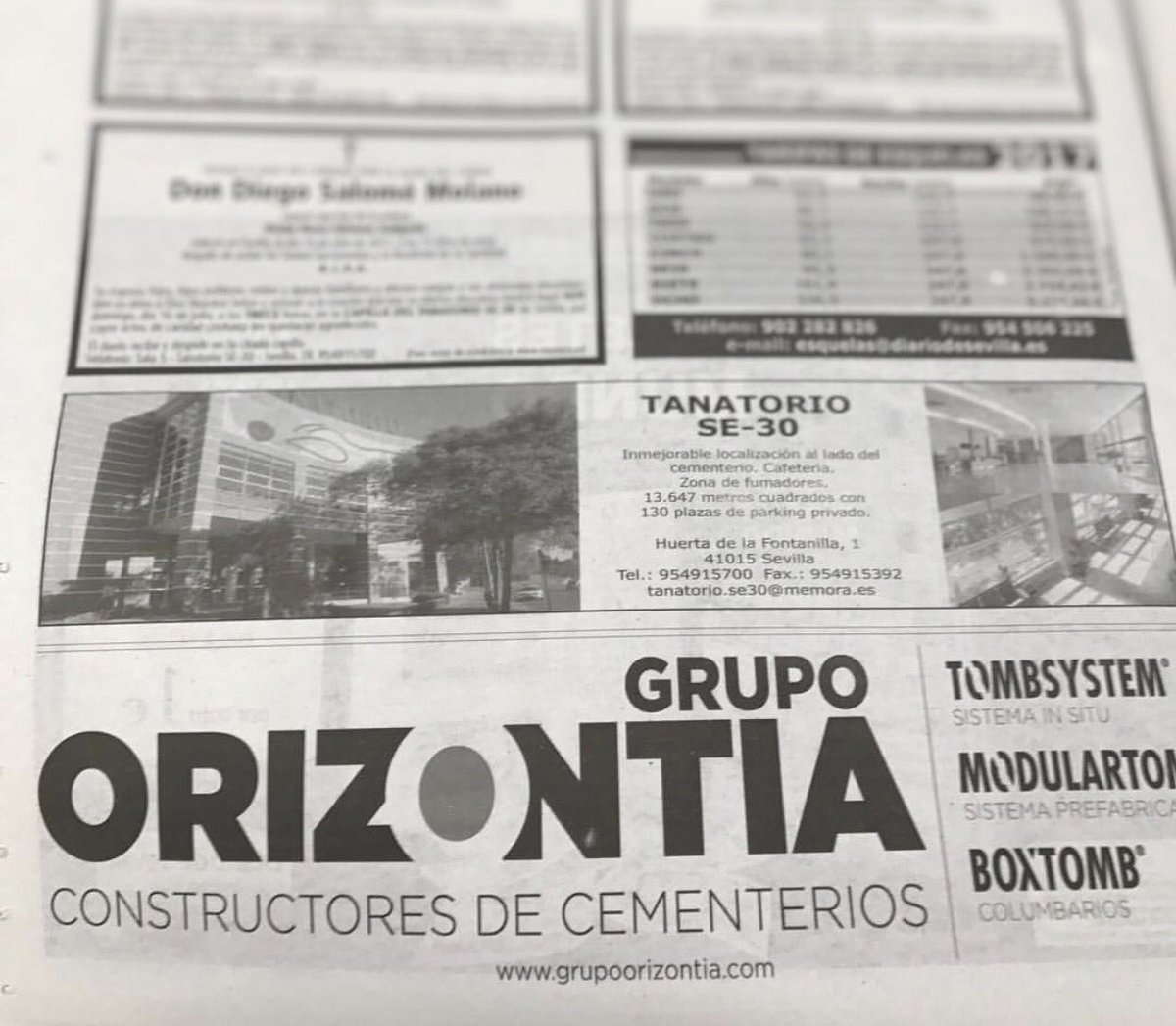 grupoorizontia's tweet photo. En los medios #GrupoOrizontia #prensa #periodistas #comunicacion #rrpp #relacionespúblicas #funerarios #funeraria #cementerios https://t.co/PRi0EqIAmY