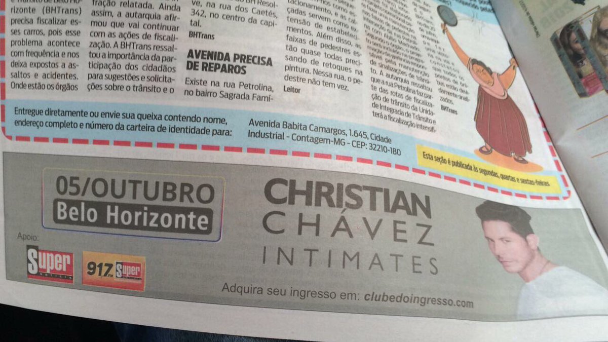 cctmg's tweet photo. @mundo_producoes @christiancha É hoje, BH!!! @christiancha Já garantiu seu ingresso pra ver o nosso ídolo hoje? Ainda dá tempo 😉➡️ https://t.co/rHiqxTuGZI https://t.co/fC0MTztVK0