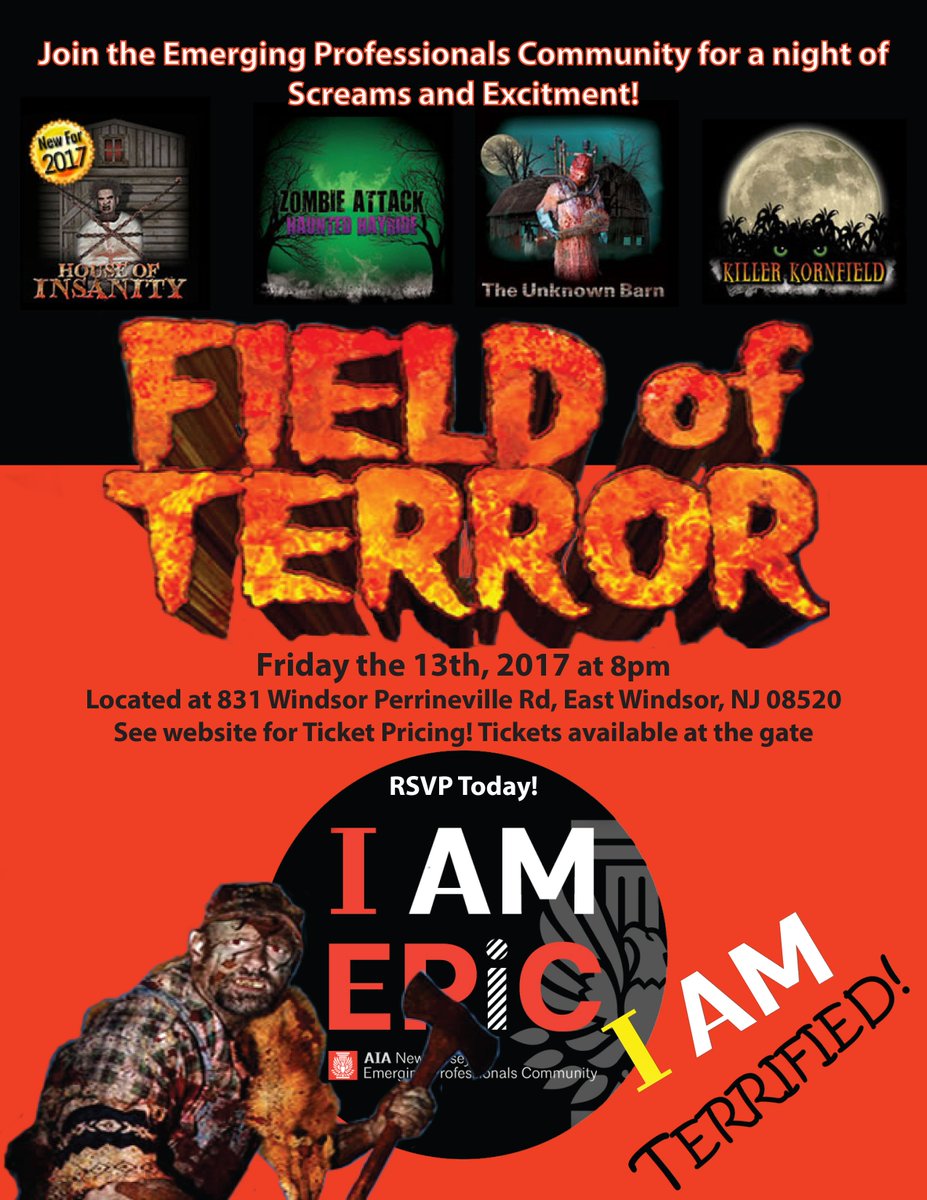 AIA-NJ EPiC (@aianjepic) on Twitter photo Looking for something to do on 10/13? Join us at Field of Terror! ow.ly/PznR30fEWzX <a href="/AIANJ/">AIA New Jersey #AIANJ</a> <a href="/AIACNJ/">AIA Central NJ</a> <a href="/aiasnjit/">AIAS NJIT</a> Looking for something to do on 10/13? Join us at Field of Terror! ow.ly/PznR30fEWzX <a href="/AIANJ/">AIA New Jersey #AIANJ</a> <a href="/AIACNJ/">AIA Central NJ</a> <a href="/aiasnjit/">AIAS NJIT</a>