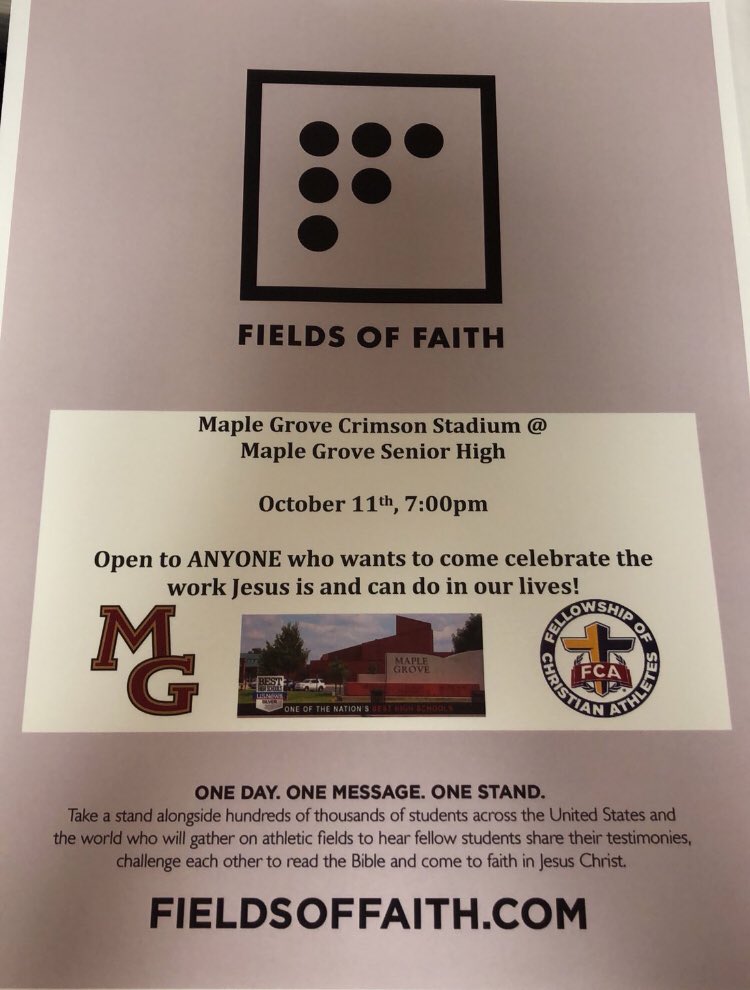 maplegrovefca's tweet photo. Please come join us!! 🙏🏻@MonticelloFCA @EdenPrairieFCA @MinnesotaFCA @FCAHopkins @Shako_FCA @FCAMike @Burnsville_FCA @MoundsViewFCA https://t.co/zvjYDOT7Hd