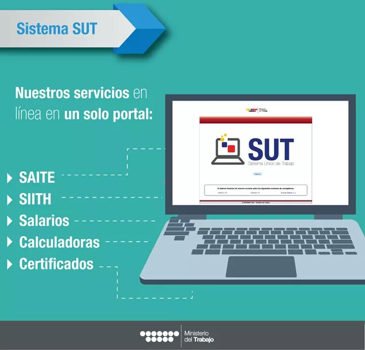 SissoEcuador's tweet photo. 💻 ¿Ya conoces el portal #SUT (Sistema Único de Trabajo)?

El SAITE forma parte del SUT. https://t.co/5C1GbyY4ft
