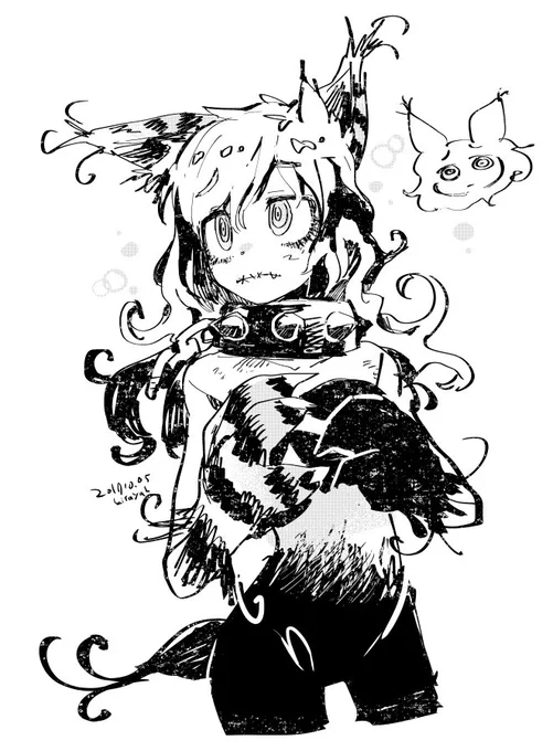 文字描き用のペンで落書きするのたのしい 