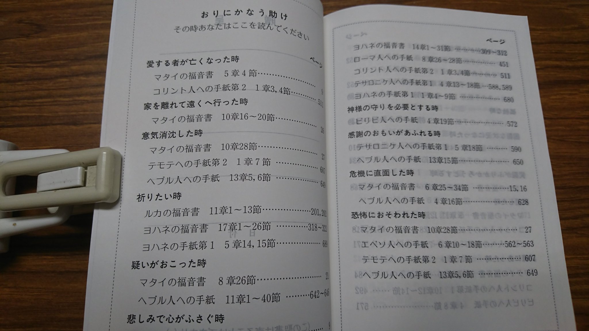 山下賢二 On Twitter ギデオン協会 が配布している聖書には おりにかなう助け その時あなたはここを読んでください というガイドページがある 医学書にもこういうガイドがついているものを見かける 経済学の本でも 政策立案者や実務家