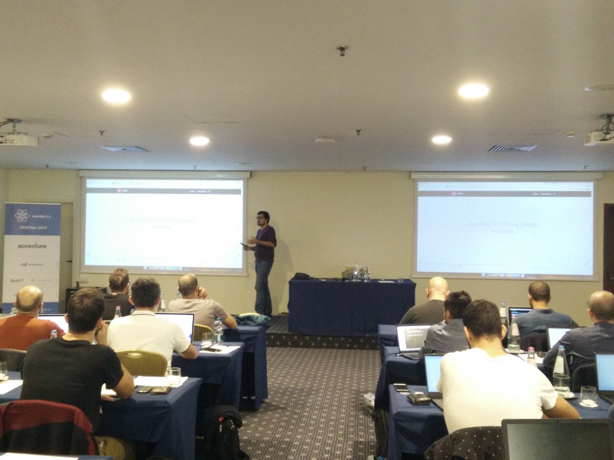 __fevr's tweet photo. Warming up for afternoon session. Now introducing #reduxsaga @reactjsday @TheStrazz86 #workshop https://t.co/4cRboa0UNK