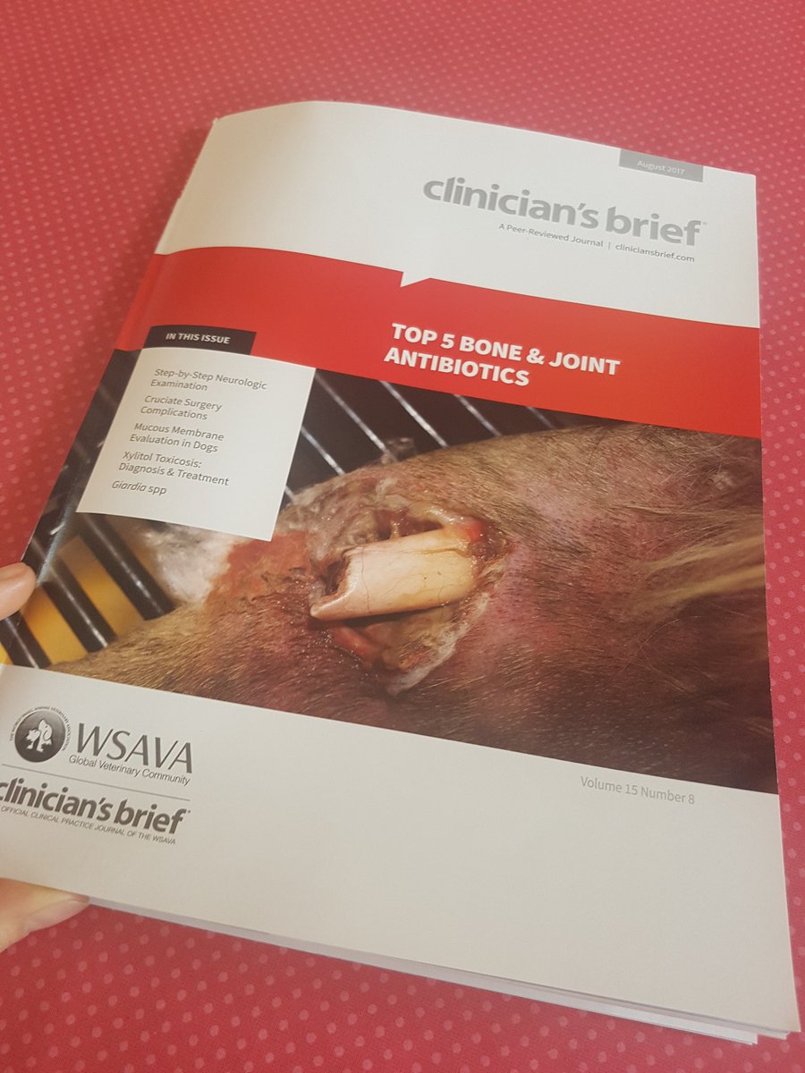 AnnaRathe's tweet photo. Got my first @CliniciansBrief at #wsava2017. V impressed by content, great value, useful read! 👏 @VetsWSAVA https://t.co/Ikvz1JTB9m