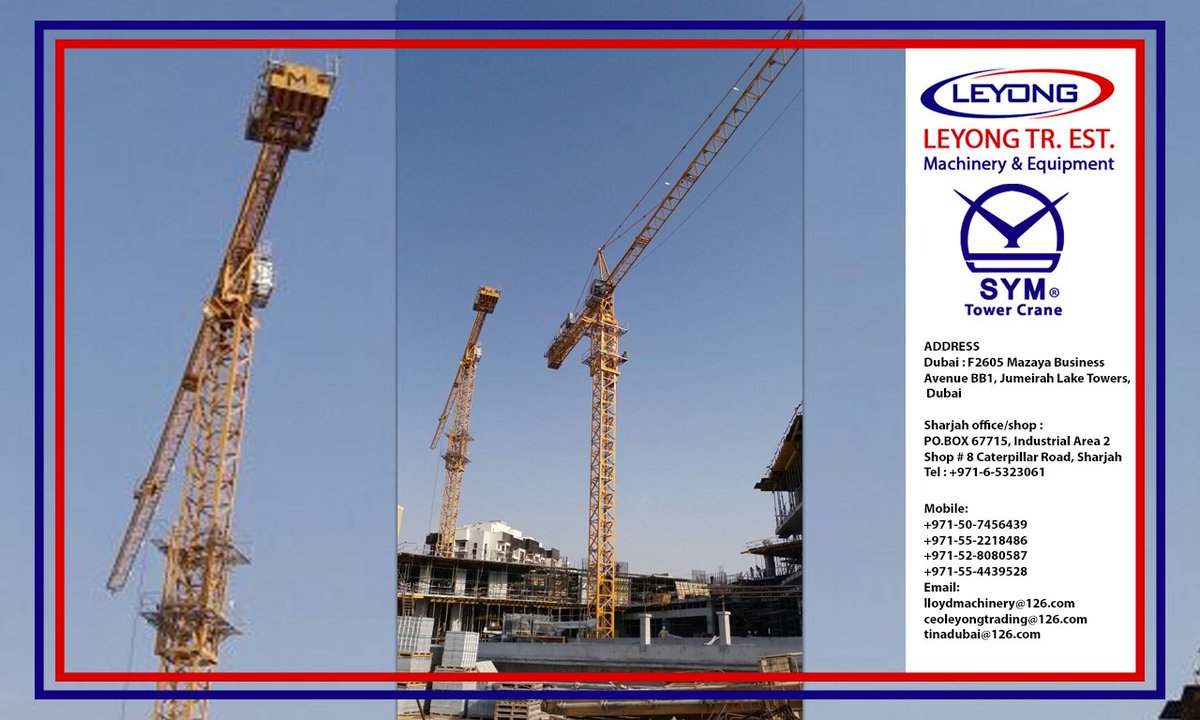 LeyongMachinery's tweet photo. #SYM #Tower #CRANE #K3030 Installation #Dubai #Silicon #Oasis #BEST #PRICE Call: 971-52-8080587  tinadubai@126.com 
https://t.co/OLPCwsH57c https://t.co/su5v7klaE7
