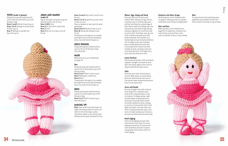 50 knitted dolls