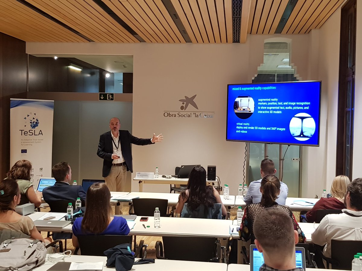 MikhailFominykh's tweet photo. #AR, #gesture recognition, #EEG in Computational thinking and creative computing by @jmdodero at the @tea_conference 
#teaconference https://t.co/ueJpukysRV
