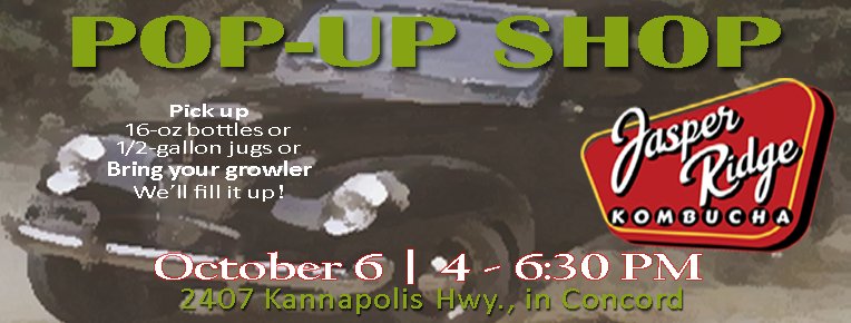 Pop-Up Shop for #Carolina-Style #Kombucha this Friday. Smooth and sweet. Just like we like it in the south!