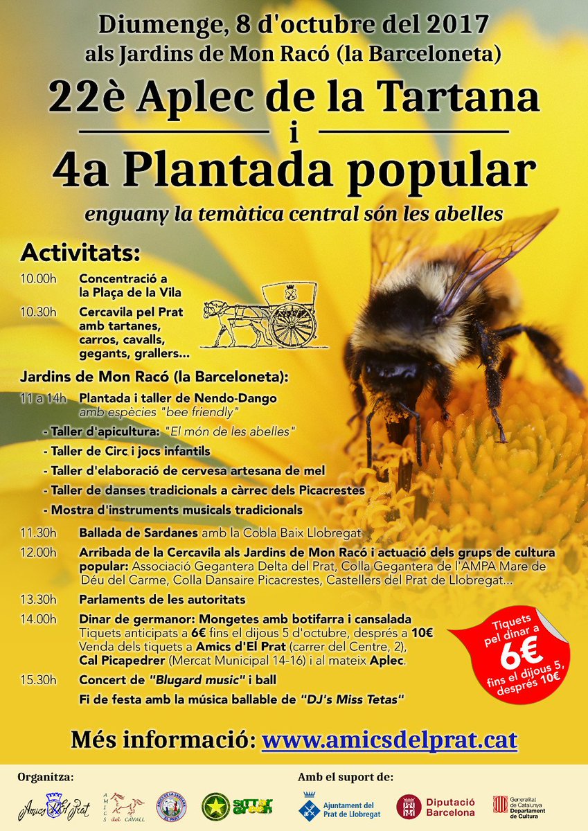 amicsdelprat's tweet photo. Diumenge #AplecTartana i Plantada Popular a la Barceloneta! Últim dia amb els tiquets al preu reduït de 6€! https://t.co/DKSOQJ6RLc #elPrat https://t.co/uX7WsHLXey