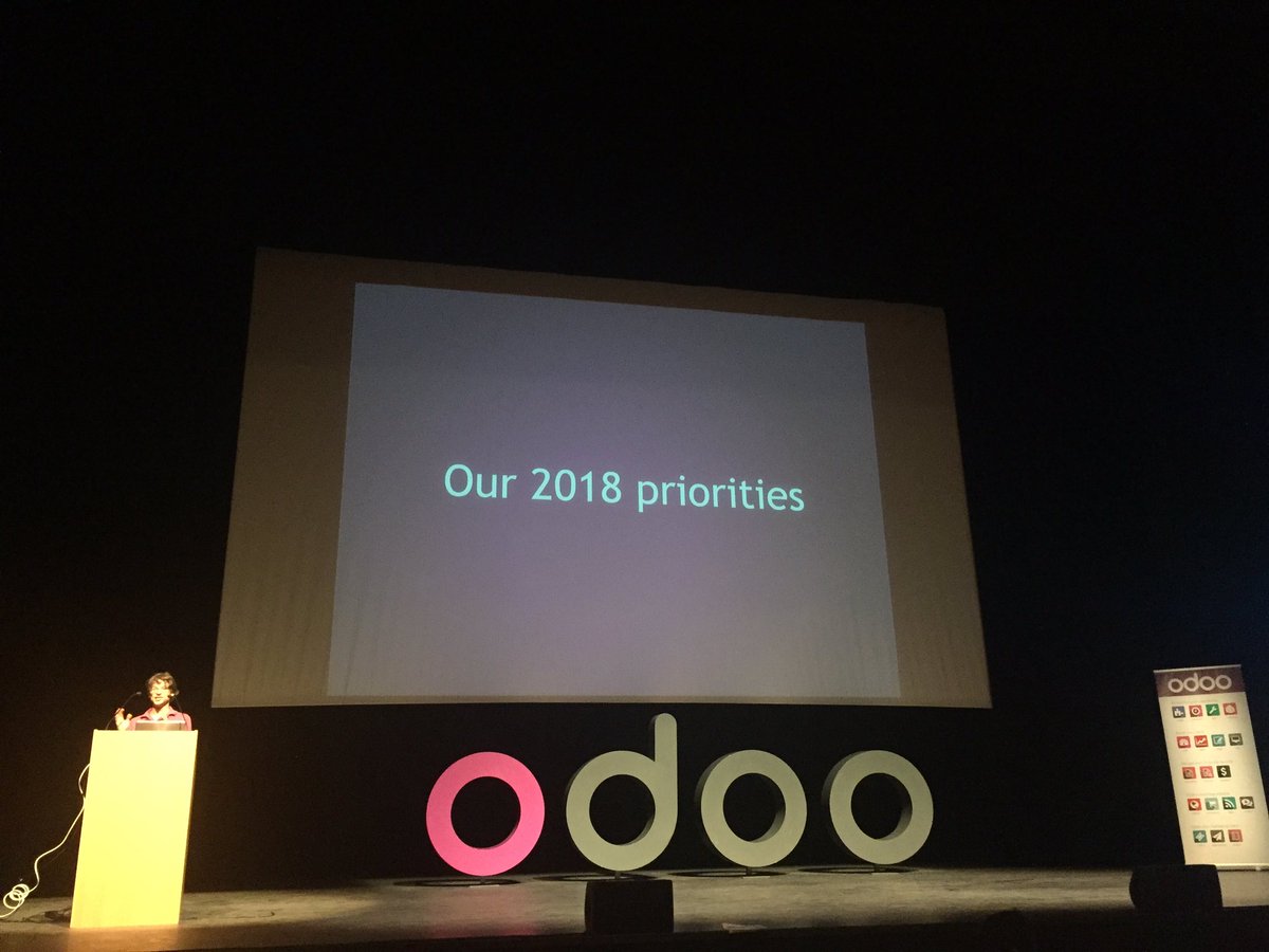 Odoo's tweet photo. One of the priorities of 2018 will be the quality of the #Odoo Apps Store! #OdooExperience https://t.co/Hhc4aIKz3A