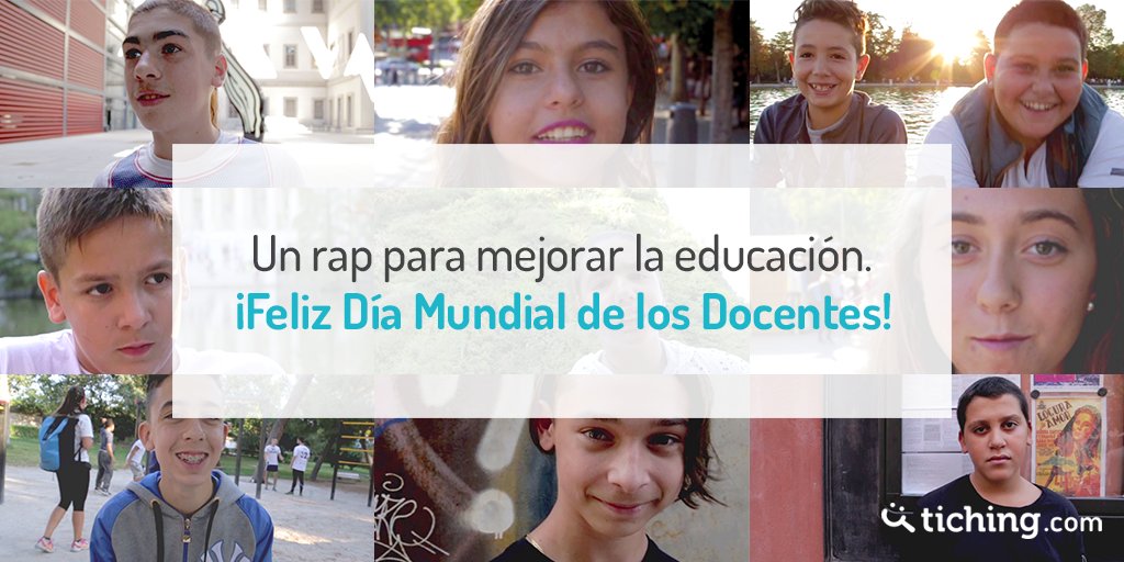 tiching's tweet photo. ¡Feliz #DíaMundialDeLosDocentes! Para celebrarlo hemos creado un rap genial con la colaboración de @asocgaraje: https://t.co/txUBXtMeAu https://t.co/0o583nzU31