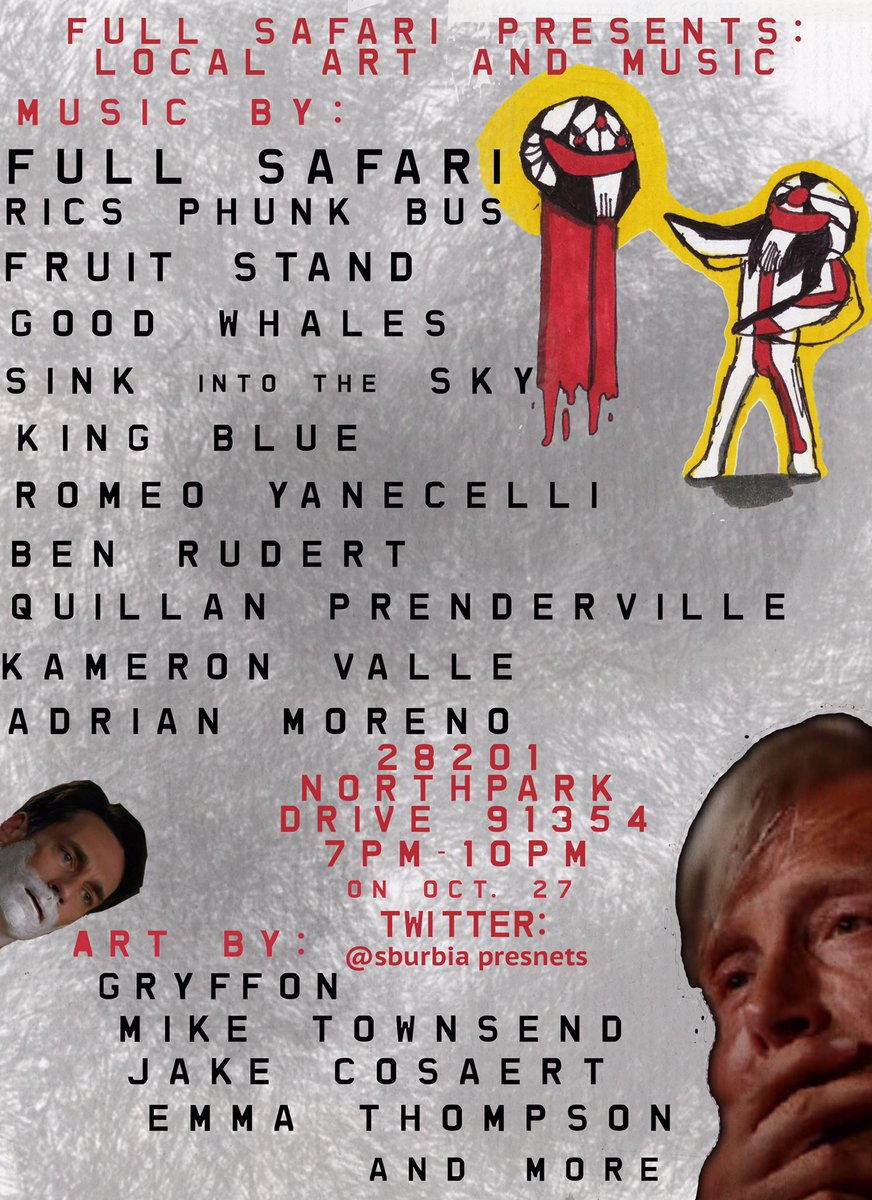 full_safari's tweet photo. Line-up for our music &amp; art show! https://t.co/aIjFfq9Xjm