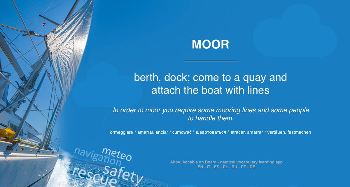 Being a sailor is hard work in harbour - instead of speaking with your hands, learn nautical vocabulary with us!
vcb.la/7314b