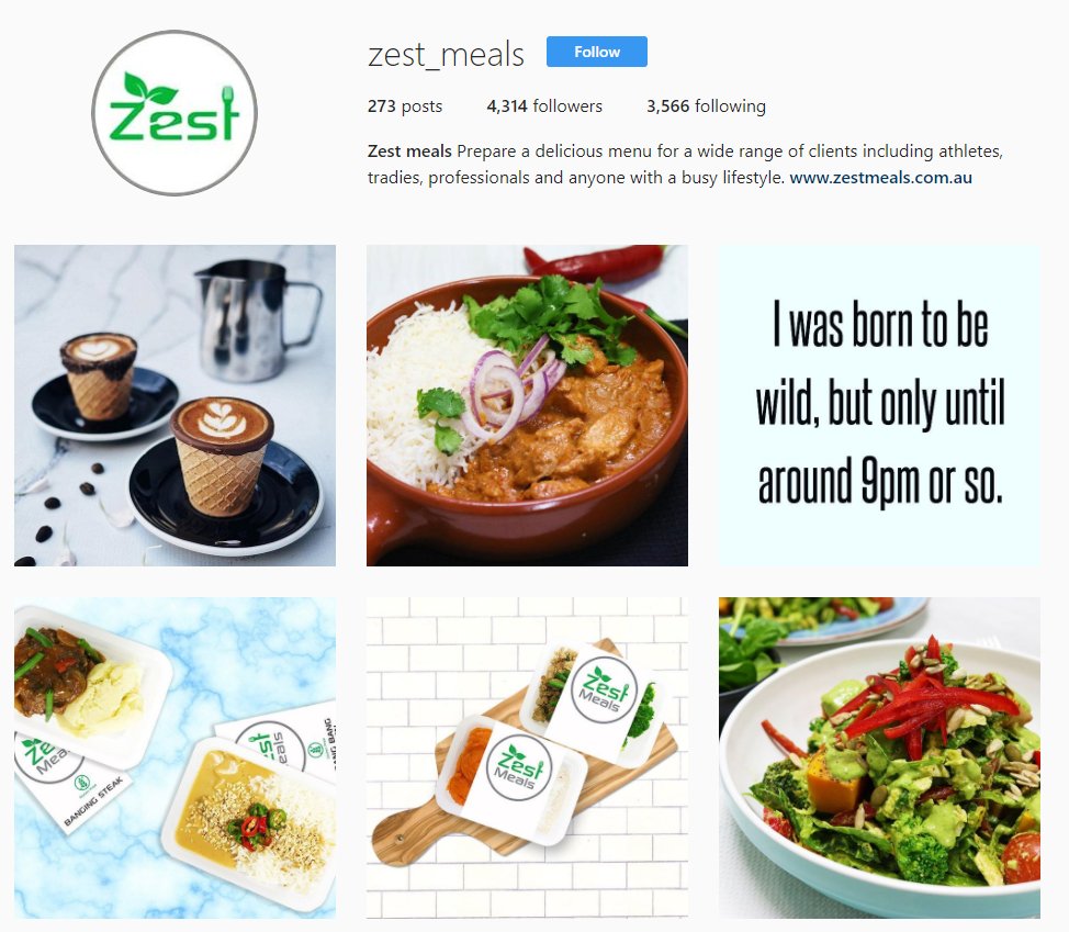 We're on Instagram! If you don't already - follow us now. Great pictures ✅ Scrumptious food ✅ Meal Plans ✅Behind the scenes ✅Instagram.com/zest_meals