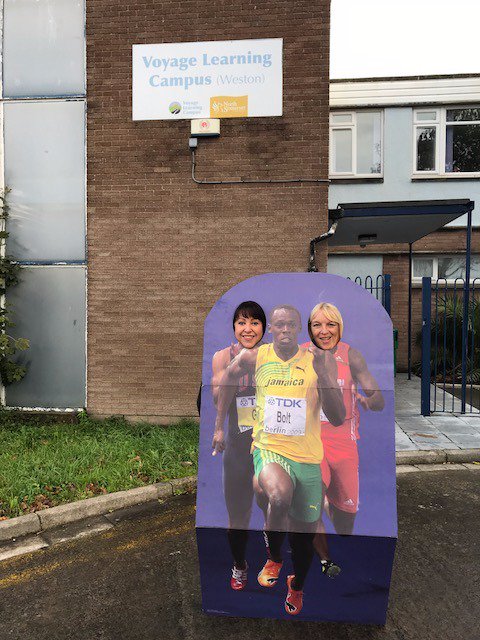 voyagelearning's tweet image. '@BristolPost Usain Bolt spotted at Voyage Learning Campus in Weston-super-Mare this morning! @SamBP2