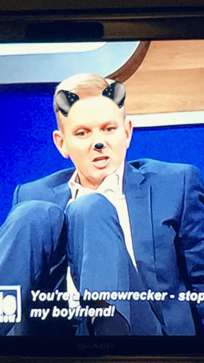 Smurthany's tweet photo. Watching The Jeremy Kyle show and I went on snapchat and this happened 😂 

@itvjeremykyle https://t.co/EktXPE1LhY
