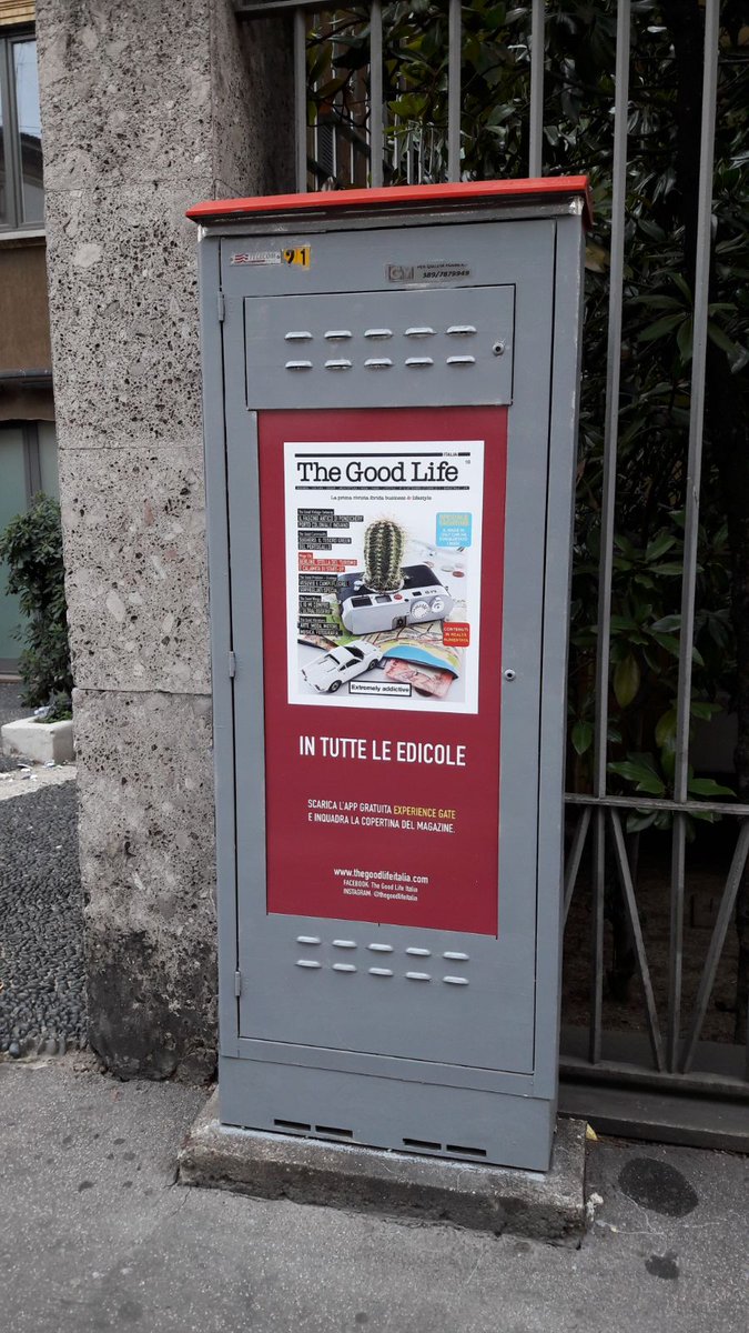 ExperienceGate's tweet photo. L'adv di The Good Life è presente su tutte le centraline Telecom di Milano: grazie alla nostra app la carta stampata prende vita! https://t.co/giBLgMEVDb