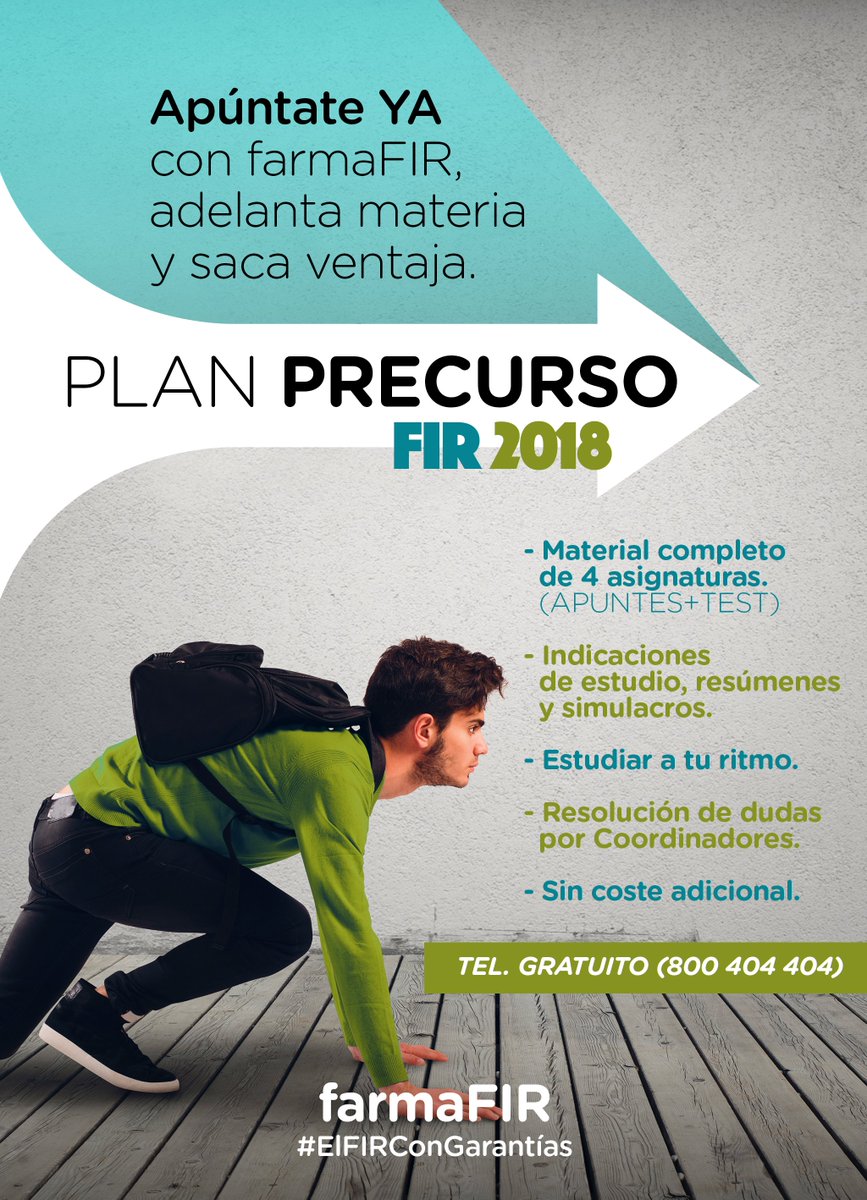 farmaFIR's tweet photo. PreCurso 2018: Comienza a preparar el FIR cuando quieras, antes del inicio de tu Curso farmaFIR.
#ElFIRConGarantías https://t.co/bTD9lnWfUQ