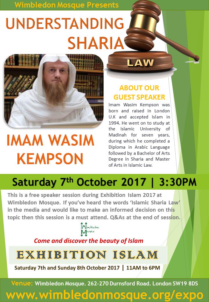 WimbledonMosque's tweet photo. 🎉Meet your Muslim neighbours this weekend free at #ExpoIslamWimbledon. Speaker sessions, 2-floor expo, refreshments + fundraising for @RHNuk https://t.co/Gs1HrDAYwv