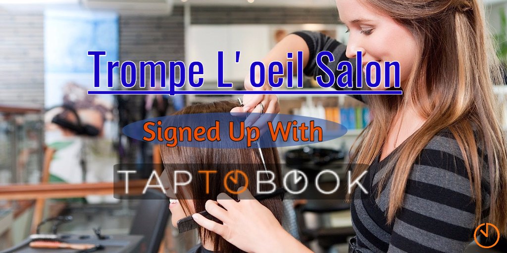 TapToBook's tweet photo. TROMPE L'OEIL SALON is Using #TapToBook , Learn how #TapToBook can help in promoting your Businesses.
Learn More: https://t.co/EPfrcnzKvd https://t.co/rhB5nmcCEk