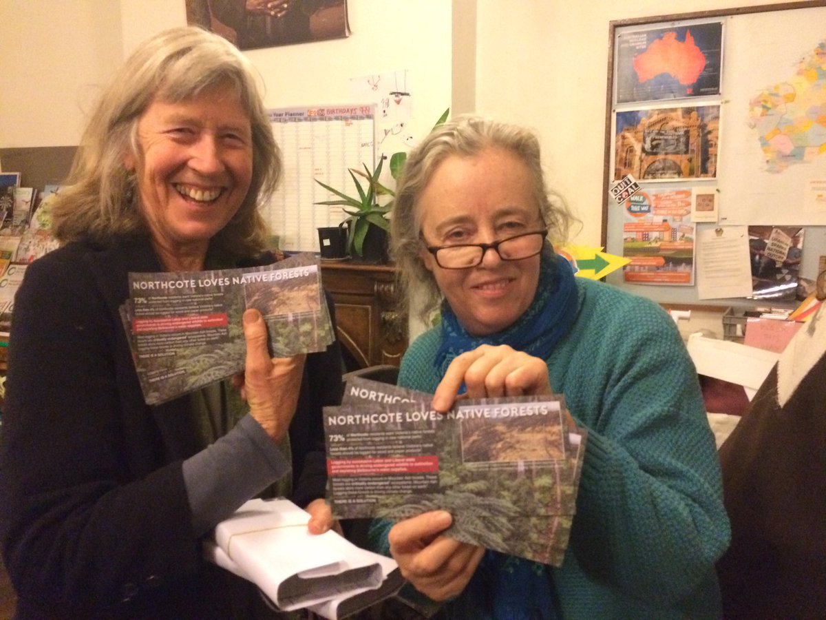 FoEAustralia's tweet photo. Campaign centre buzzing as we prepare to letterbox Northcote calling on byelection candidates to protect forests &amp; create #GFNP #Springst https://t.co/r5COkLu8q1