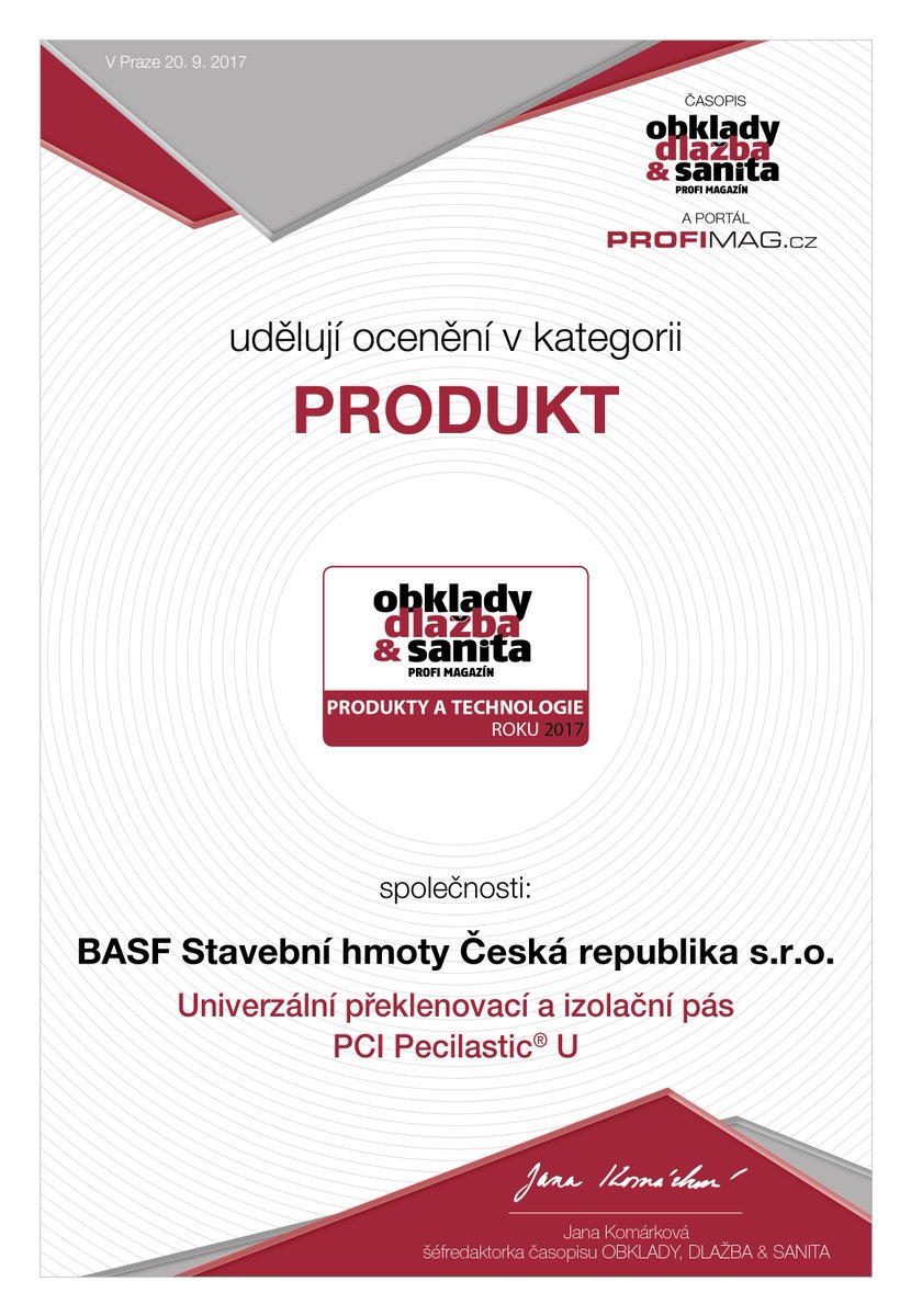 PCI_CZ's tweet photo. Izolační pás #PCI Pecilastic® U získal ocenění Produkt roku 2017 😀 https://t.co/I74KY5DWz1 https://t.co/16Buzrq2rm