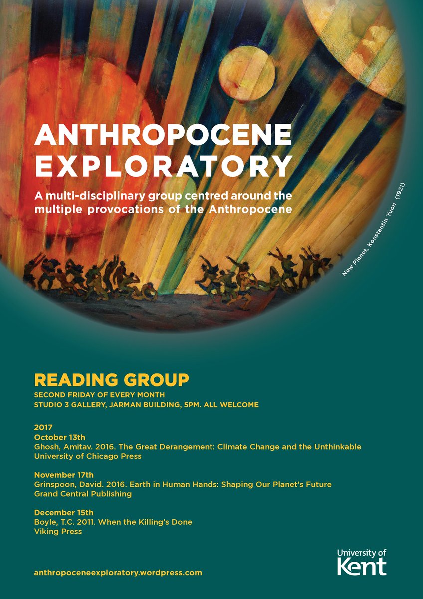 Studio3Gallery's tweet photo. Join us at Studio 3 Gallery next Friday for 'Anthropocene Exploratory', a monthly reading group organised by @KentSAC #studio3gallery https://t.co/4YwYKNbS7k