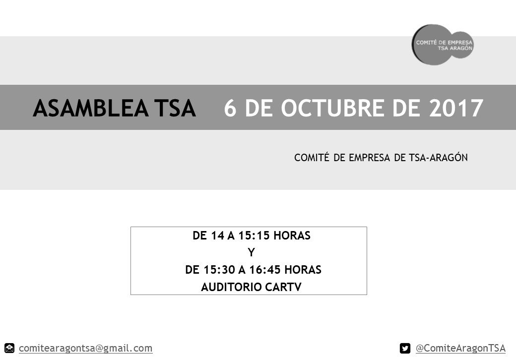 arainfonoticias's tweet photo. El @ComiteAragonTSA desconvoca los paros previstos para los días 5 y 6 octubre y convoca asamblea para este viernes: https://t.co/fwWiawR5eE https://t.co/m9vvR3teEw