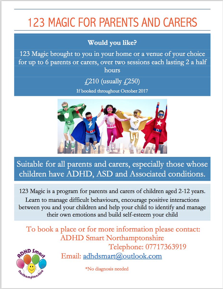 Supporting #adhdawarenessmonth #123magic #Northamptonshire #miltonkeynes #bedfordshire #adhd #autism #parenting #childbehaviour