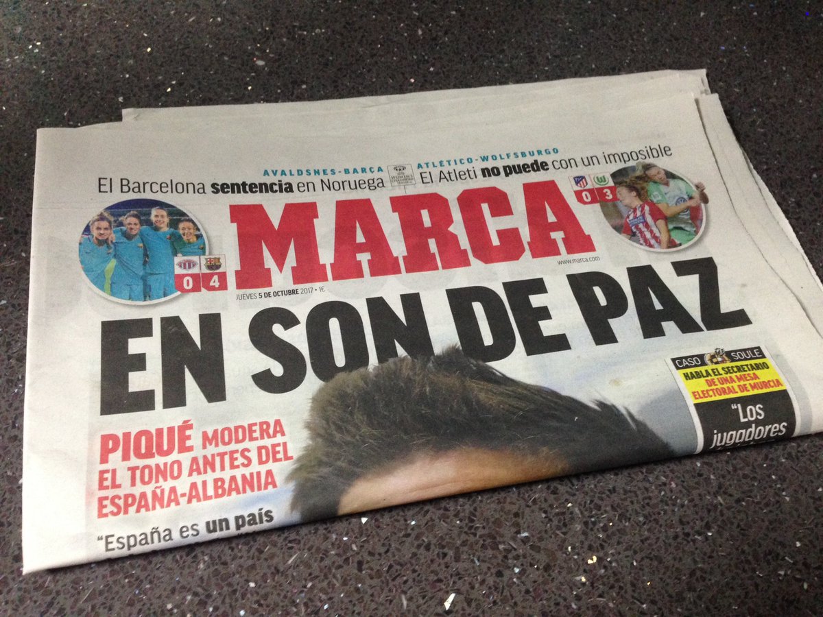 agdagira's tweet photo. Dicen que no hay dos sin tres, así que yo estoy esperando ya esa tercera portada del @marca que captura mi atención #vandos #paz #dialoguen https://t.co/8d15kEN6KL