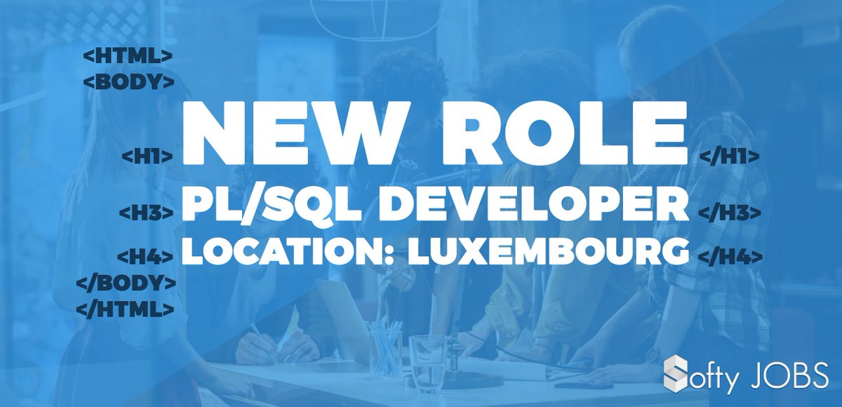 SoftyJobs's tweet photo. ★ NEW ROLE ★ PL/SQL Developer in Luxembourg. MORE INFO: https://t.co/ZawIMRWPKw

#jobs #itjobs #careers #development #plsql #luxembourg https://t.co/JsPOhweanY