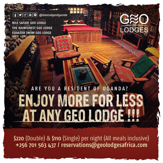 Ready for a #getaway? Book NOW! the offer is ON! <a href="/TouroperatorsUG/">AUTO #TourismUganda</a> #Uganda <a href="/whthome/">Dr. Wolfgang H Thome</a> <a href="/UrbanTVUganda/">Urban Television</a> <a href="/ntvuganda/">NTV UGANDA</a> <a href="/CharlieBeau/">Charlotte NAGAWA 🐒 Beauvoisin</a> #GeoLodgesUg