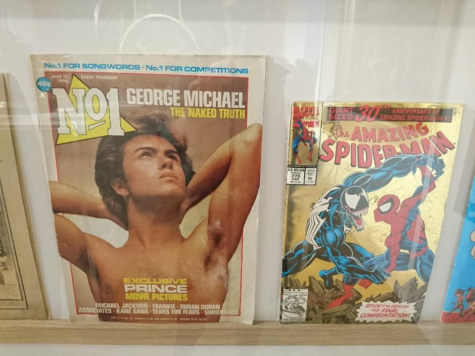 EdinCulture's tweet photo. George Michael vs Spiderman? What was your favourite comic? #ThrowbackThursday #EdinburghAlphabet https://t.co/vqaig5qSLL https://t.co/DHOFhPxUCJ