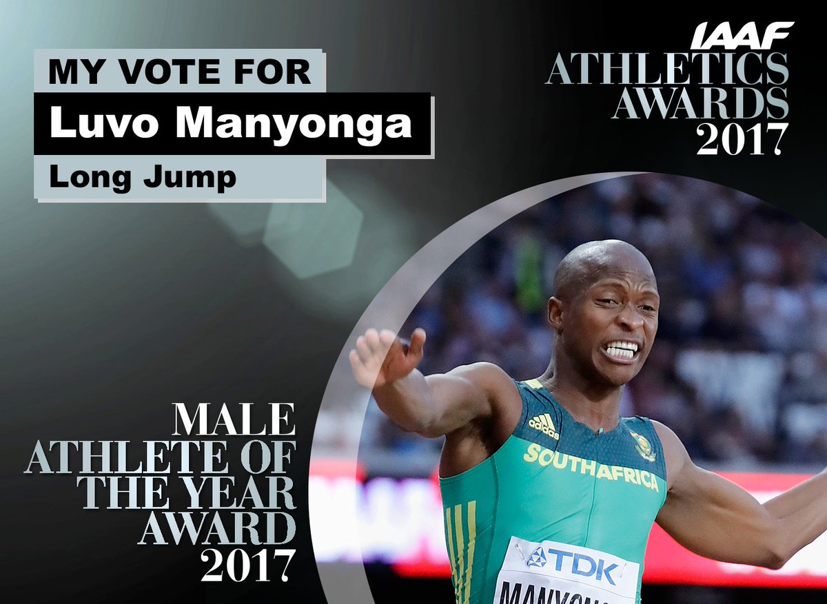 RT to vote <a href="/lvjumper7/">Luvo manyonga</a> as Male World Athlete of the Year 2017.
 
#AthleticsAwards voting closes at 12pm BST on 16th October.