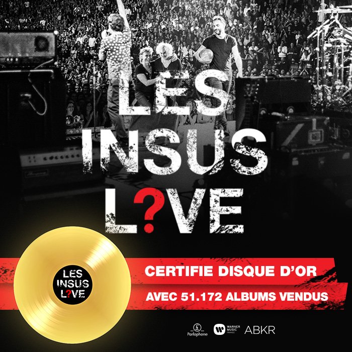 LesInsus's tweet photo. Merci à tous ! 🙏 Nous voilà disque d'or ! 📀 
➖
L'album → https://t.co/DU6Vf88JKg https://t.co/7S1U49owuj
