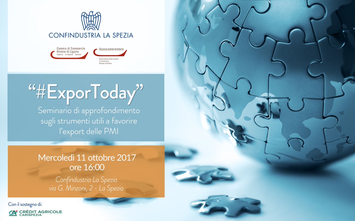 Mercoledì 11 Ottobre 2017 #ExporToday - REGISTRAZIONE E PROGRAMMA QUI -&gt; goo.gl/c7EiVe