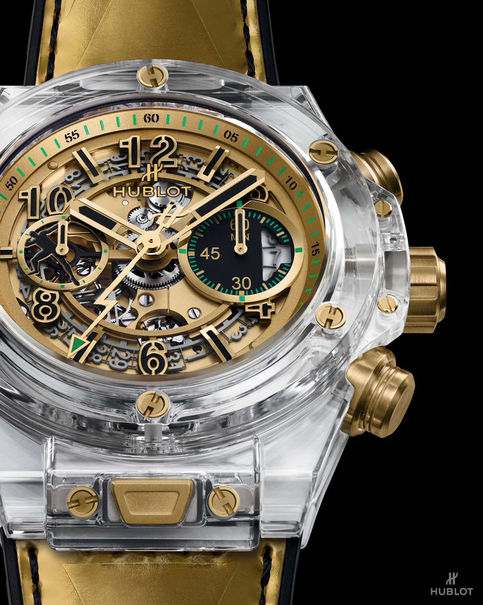 Hublot's tweet photo. The @OnlyWatch2017 WorldTour is now in Singapore. Accelerating time to beat disease: #BigBangUsainBolt Sapphire. #OW17 #UsainBolt https://t.co/odqvnMqeNN