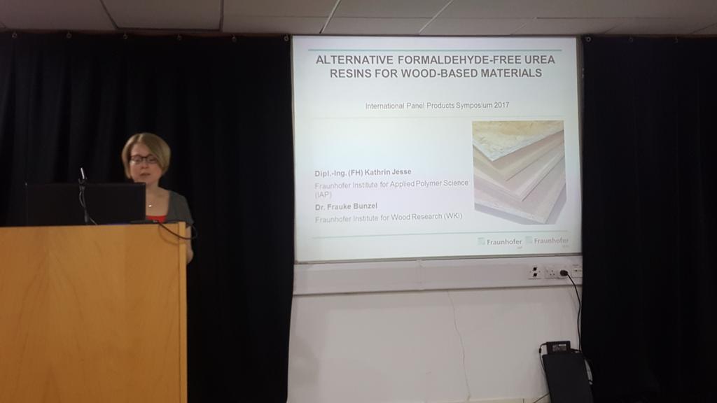 mschwarzk's tweet photo. Kathrin Jesse of Fraunhofer making better wood-based panels #IPPS2017 @InnoRenewCoE @BCBangor https://t.co/aW3LhNXlig