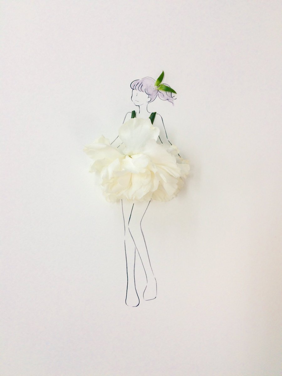 はな言葉 新刊出ました V Twitter 萎れたカーネーションを使ってドレスを描きました 少女の成長 花言葉は 無垢で深い愛 純粋な愛