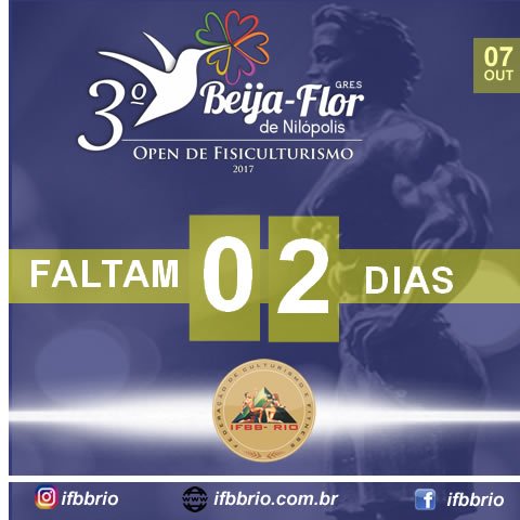 ifbbrj's tweet photo. 3º Open Beija Flor – 2017

Data do Evento: 07 de outubro de 2017 – Sábado
Local: Quadra da Escola de Samba Beija Flor
Endereço: Nilópolis – https://t.co/9ZgJkHxSEP