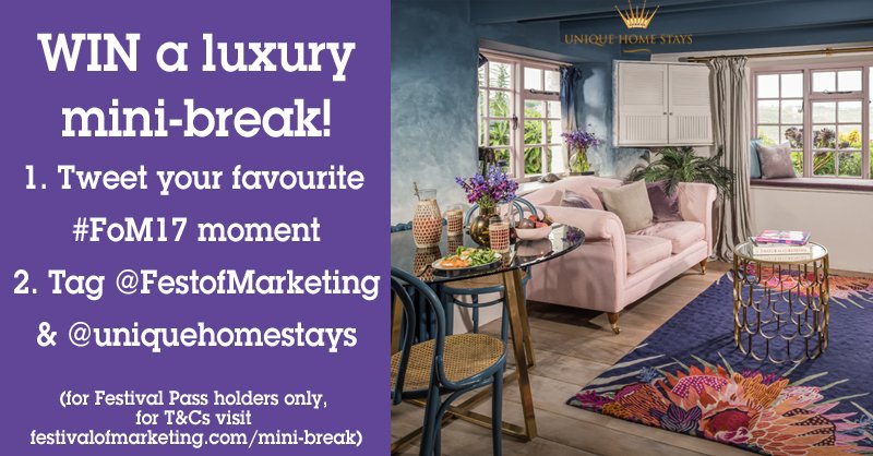 What's your favourite #FoM17 moment been so far? Tweet now for a chance to win a luxury mini-break <a href="/uniquehomestays/">Unique Homestays</a>!