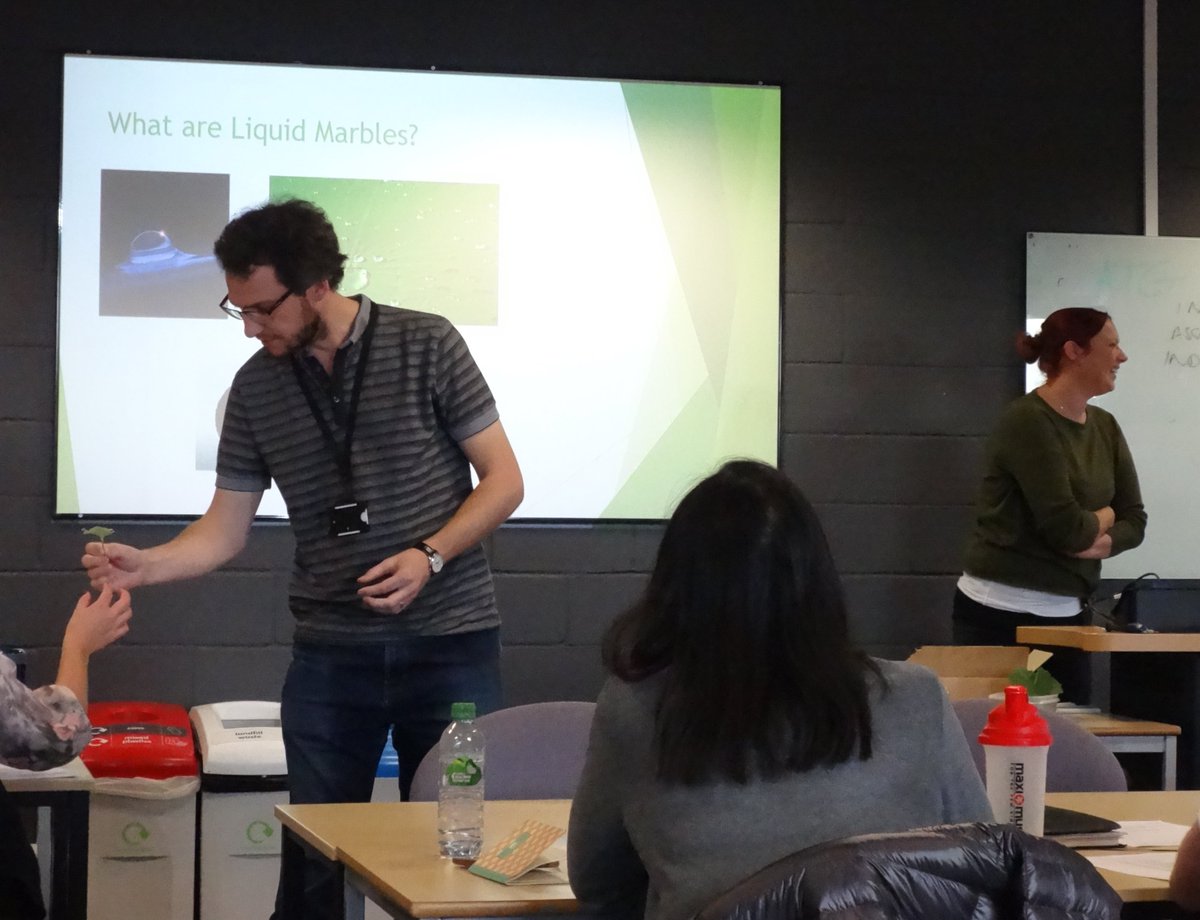 ucgbristol's tweet photo. @DrTomDraper and @DrCL41RE teaching some eager minds about #LiquidMarbles. #scicomm #RealTimeChem @EPSRC @UWE_CSCT https://t.co/872rN1sJde
