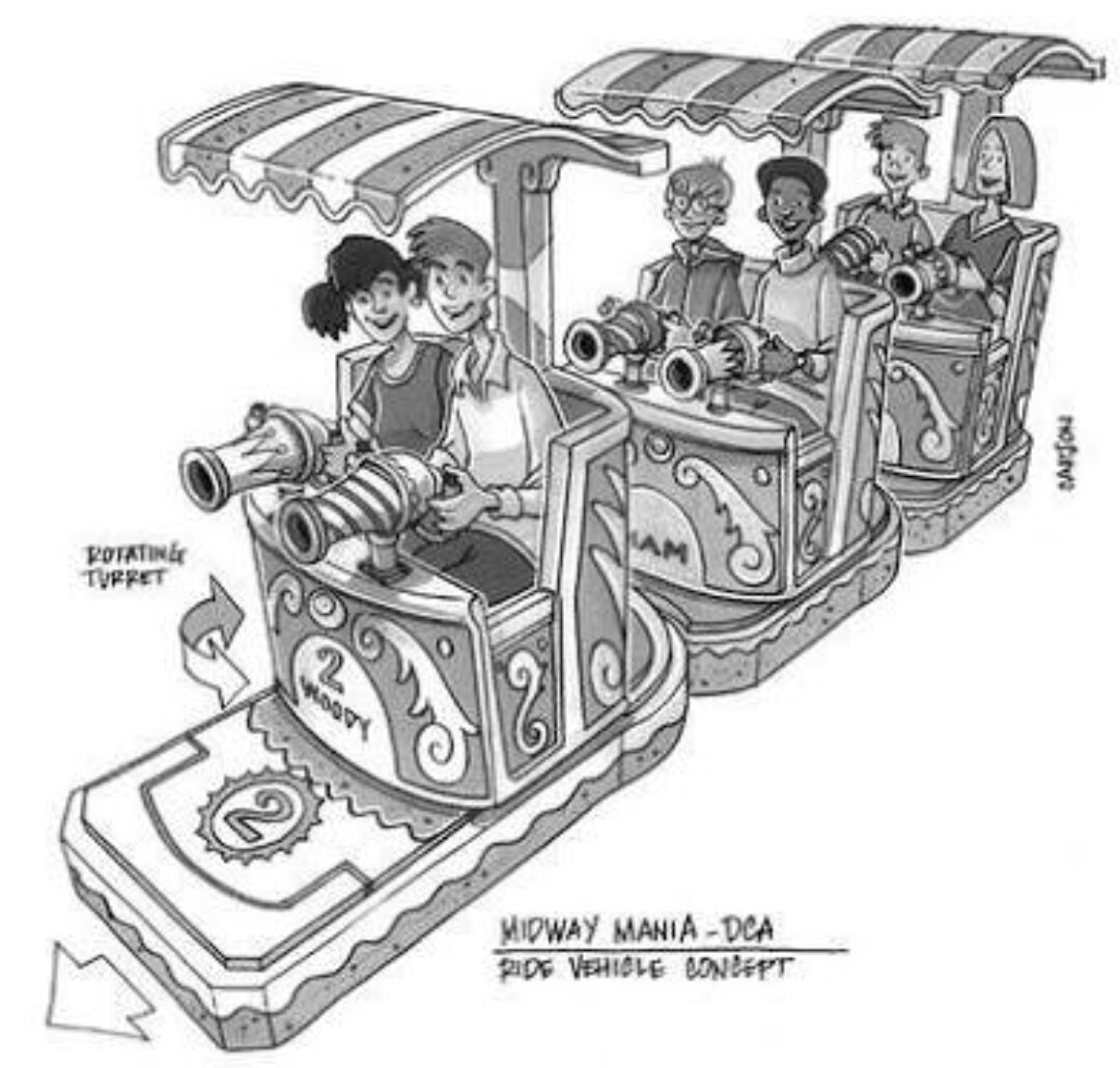 やまきょのdisneyworld トイ ストーリーマニア元々は6人でひとつの塊で動く予定だったが今の四人乗りで両面にスクリーンという形に変更された 最初 ミニシアターやウィージーのミニショー グリーティング施設などの計画もあったが結局ポテトヘッドの